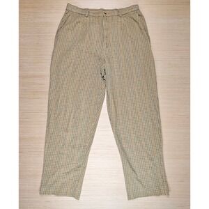 Vintage Lands End Womens Plaid Pants Size 18‎ 34x29 Old Money Made In USA